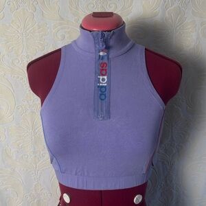 Adidas Lavender Crop Top with Zipper